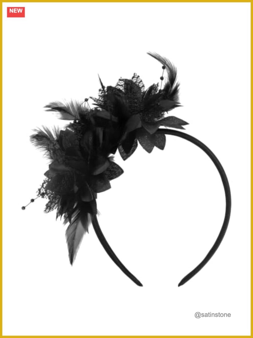 1920s Feather Fascinator Headband Vintage Tea Party Costume Accessory